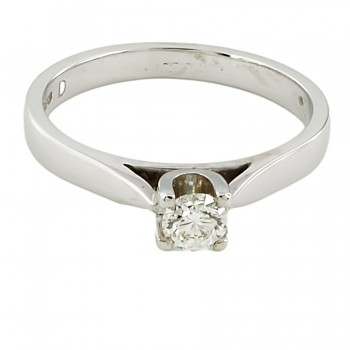 18ct White Gold Diamond 20pt Solitaire Ring Size K